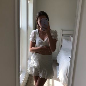 NEW white princess polly wrap ruffle skirt